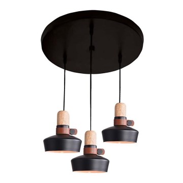 Zambelis 1994-B - Candelabro suspenso 3xE27/40W/230V preto