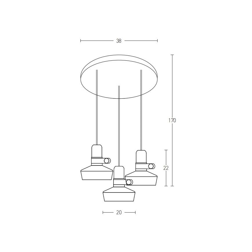 Zambelis 1994-W - Candelabro suspenso 3xE27/40W/230V branco