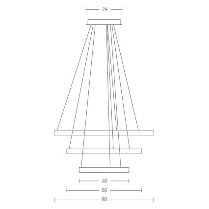 Zambelis 2009 - Candelabro suspenso LED com regulação LED/112W/230V dourada