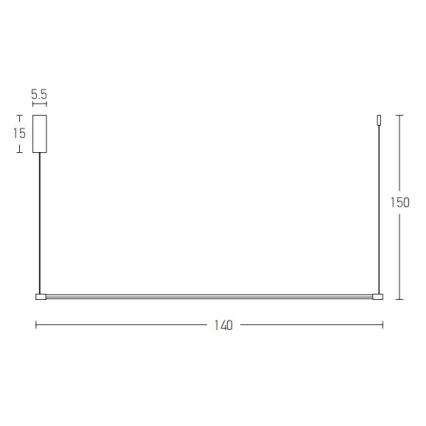 Zambelis 20119 - Candelabro suspenso LED LED/20W/230V preto