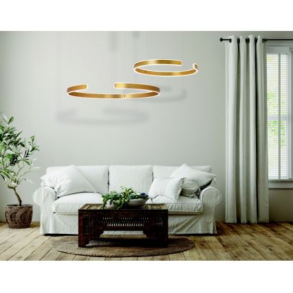 Zambelis 2012 - Candelabro suspenso LED com regulação LED/40W/230V dourada