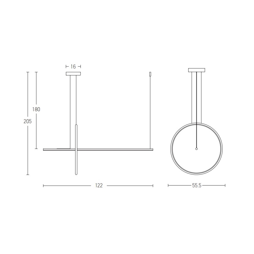 Zambelis 20128 - Candelabro suspenso LED com regulação LED/48W/230V