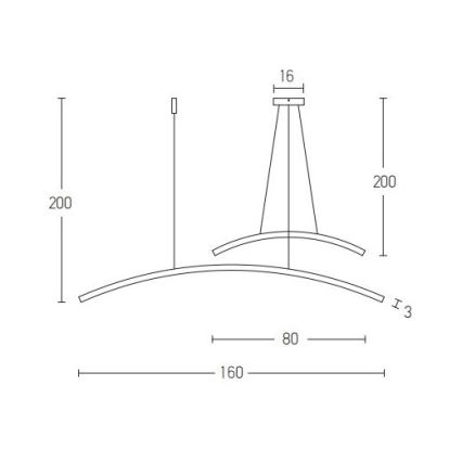 Zambelis 20130 - Candelabro suspenso LED com regulação LED/48W/230V preto