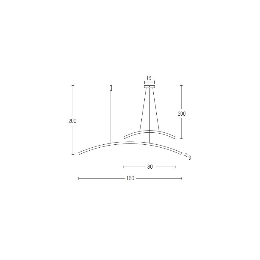 Zambelis 20130 - Candelabro suspenso LED com regulação LED/48W/230V preto
