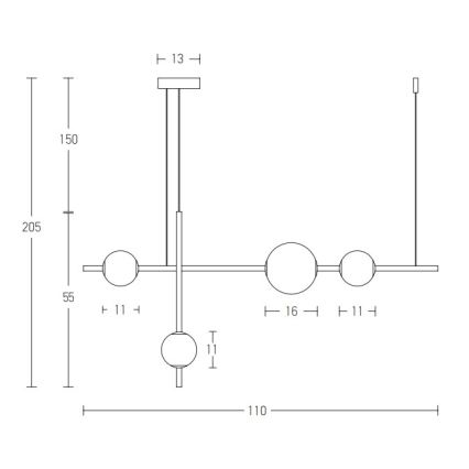 Zambelis 20131 - Candelabro suspenso LED com regulação LED/18W/230V
