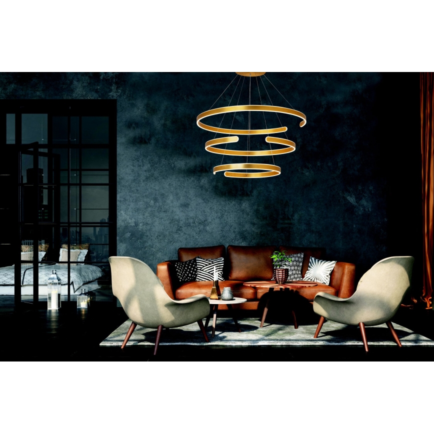 Zambelis 2014 - Candelabro suspenso LED com regulação LED/120W/230V dourada
