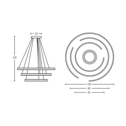 Zambelis 2015 - Candelabro suspenso LED com regulação LED/120W/230V castanho