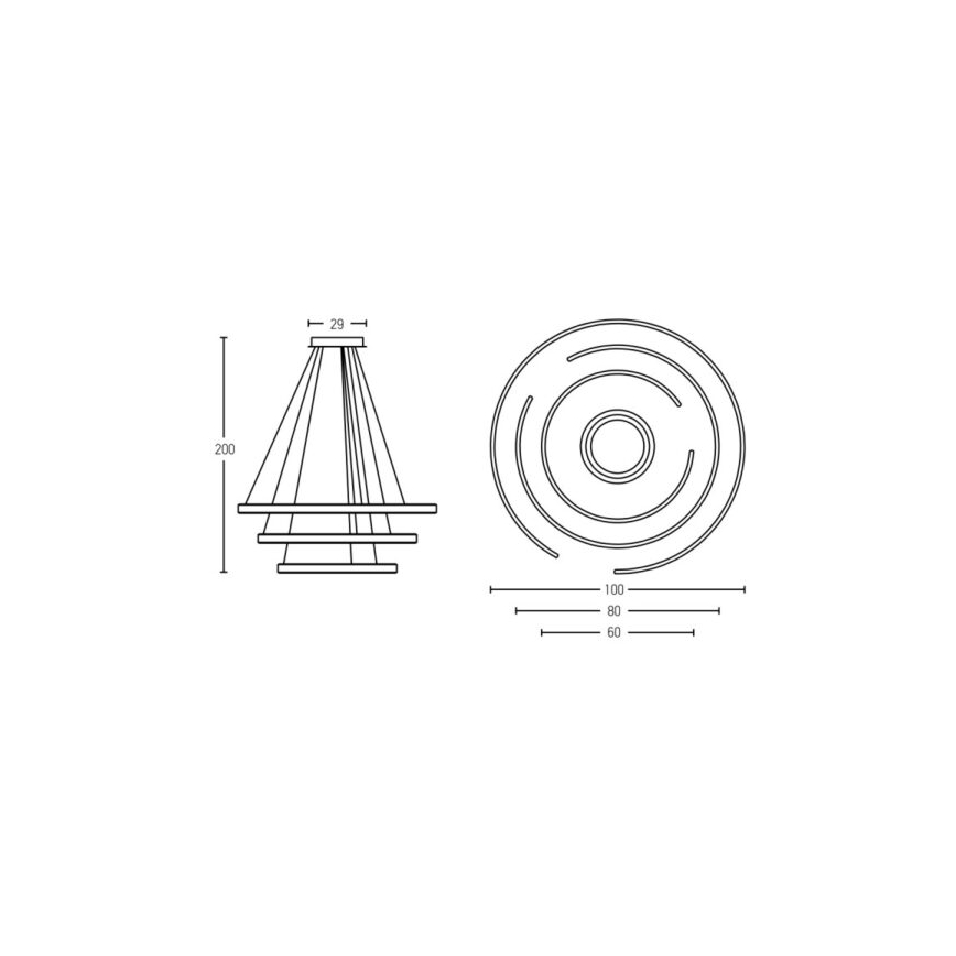 Zambelis 2015 - Candelabro suspenso LED com regulação LED/120W/230V castanho