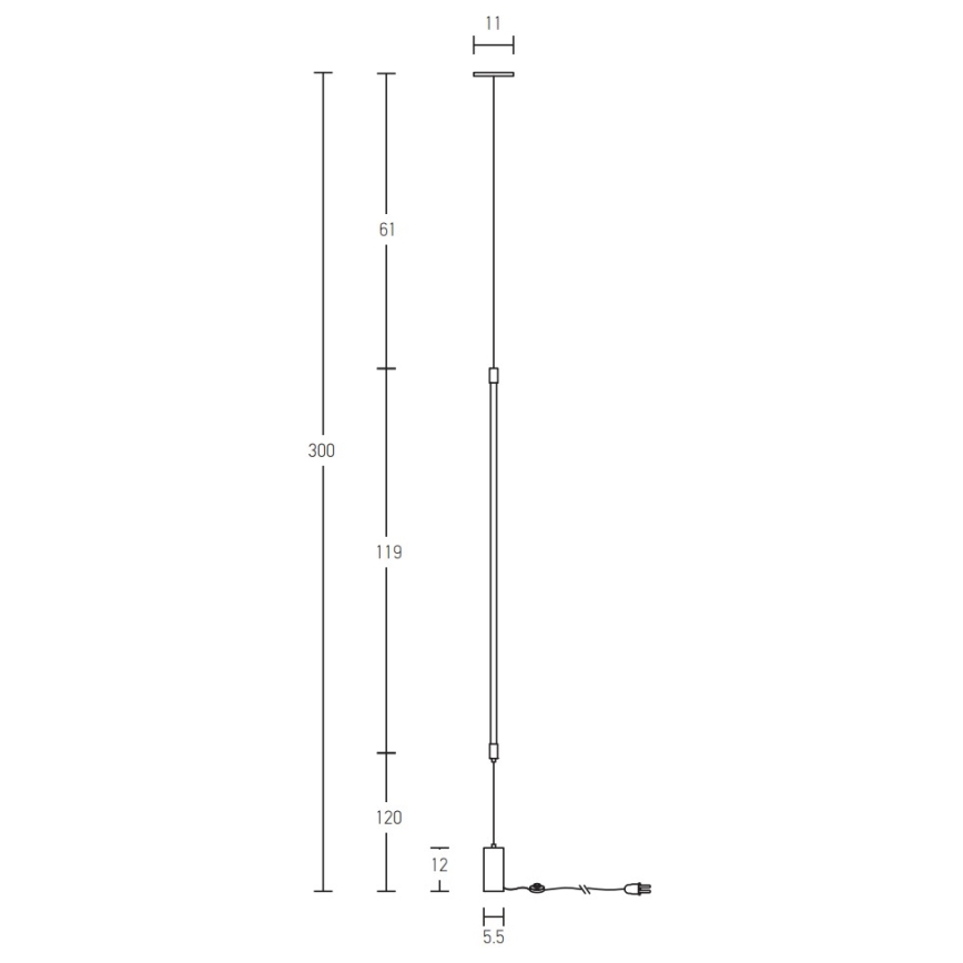 Zambelis 20184 - Candeeiro de chão LED LED/22W/230V