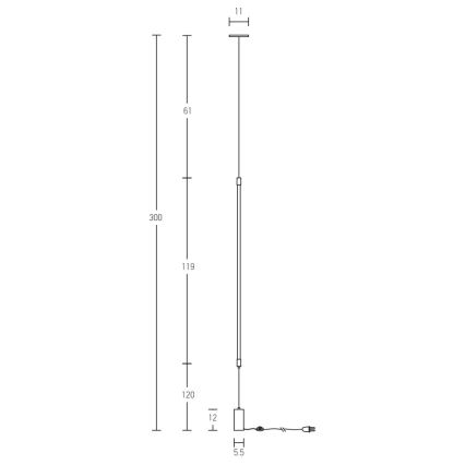 Zambelis 20184 - Lâmpada de pé LED LED/22W/230V