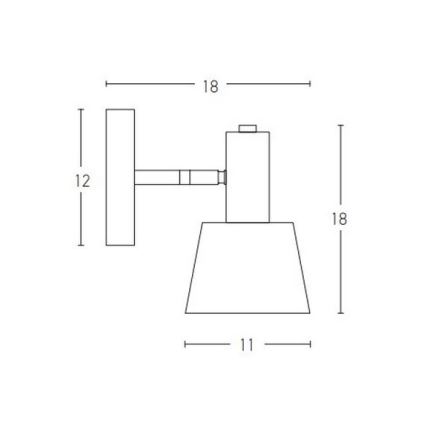 Zambelis 20219 - Foco de parede 1xE14/25W/230V cinzento
