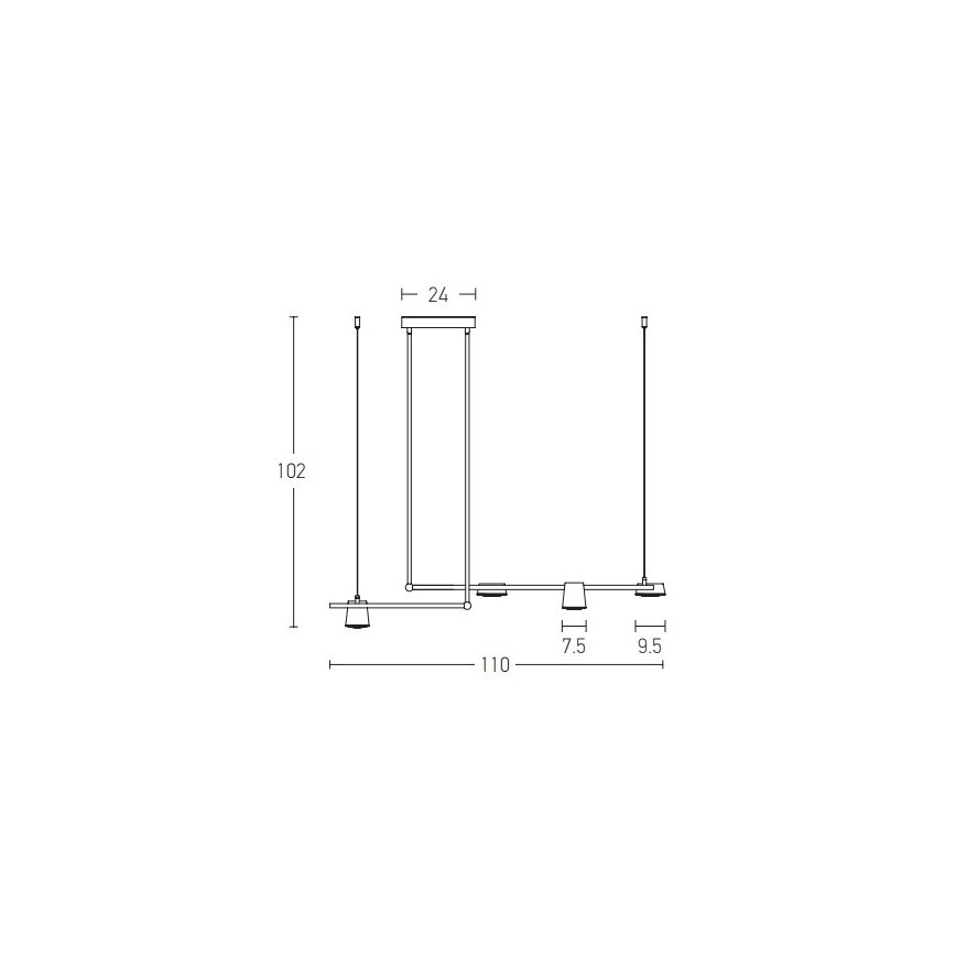 Zambelis 2035 - Candelabro suspenso LED LED/28W/230V