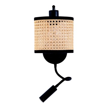 Zambelis 20355 - Candeeiro de parede LED 1xE27/40W + LED/3W/230V vime