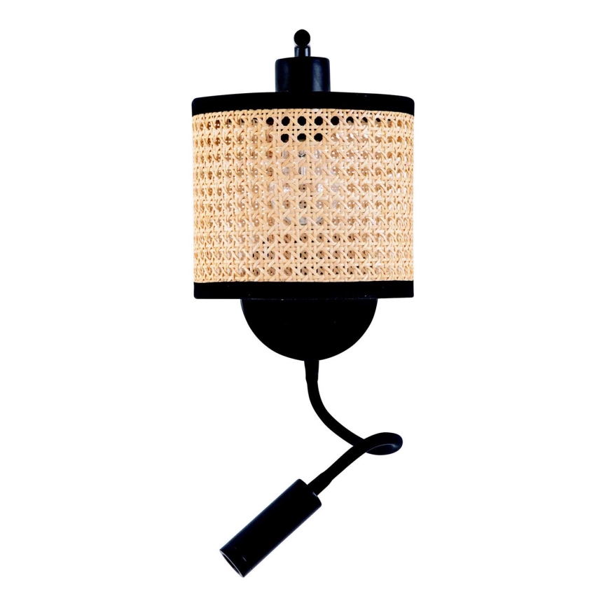 Zambelis 20355 - Candeeiro de parede LED 1xE27/40W + LED/3W/230V vime