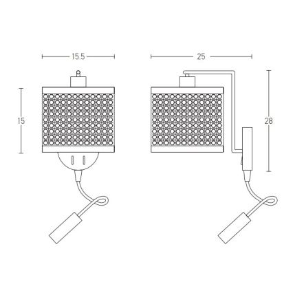 Zambelis 20355 - Candeeiro de parede LED 1xE27/40W + LED/3W/230V vime