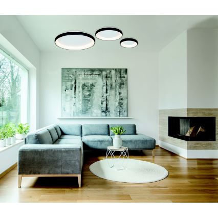 Zambelis 2040 - Iluminação de teto LED com regulação LED/30W/230V diâmetro 40 cm preto