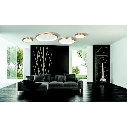 Zambelis 2042 - Iluminação de teto LED com regulação LED/30W/230V diâmetro 40 cm dourada