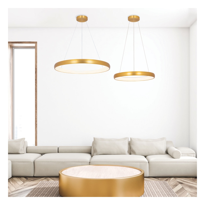 Zambelis 2054 - Candelabro suspenso LED com regulação LED/50W/230V diâmetro 60 cm dourada