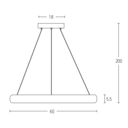 Zambelis 2054 - Candelabro suspenso LED com regulação LED/50W/230V diâmetro 60 cm dourada