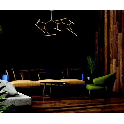 Zambelis 2073 - Candelabro suspenso LED com regulação LED/68W/230V dourada