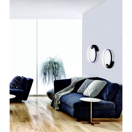 Zambelis 2074 - Iluminação de parede LED LED/25W/230V diâmetro 42,5 cm preto