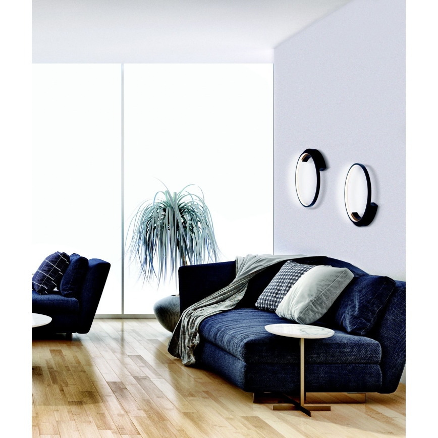 Zambelis 2074 - Iluminação de parede LED LED/25W/230V diâmetro 42,5 cm preto