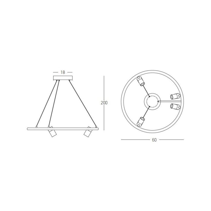 Zambelis 22012 - Candelabro suspenso LED com regulação LED/47W/230V diâmetro 60 cm preto
