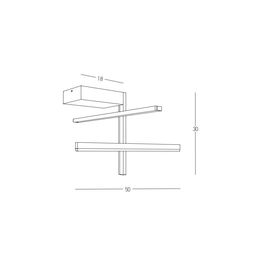 Zambelis 22025 - Candelabro integrado LED com regulação LED/25W/230V preto