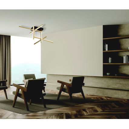 Zambelis 22026 - Candelabro integrado LED com regulação LED/46W/230V dourada