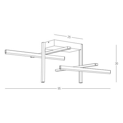 Zambelis 22027 - Candelabro integrado LED com regulação LED/46W/230V preto