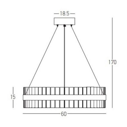 Zambelis 22039 - Candelabro suspenso LED com regulação LED/56W/230V dourada