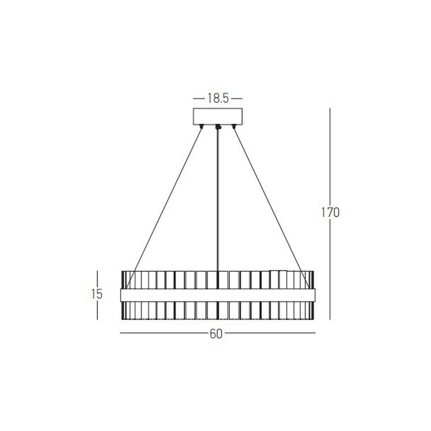 Zambelis 22039 - Candelabro suspenso LED com regulação LED/56W/230V dourada