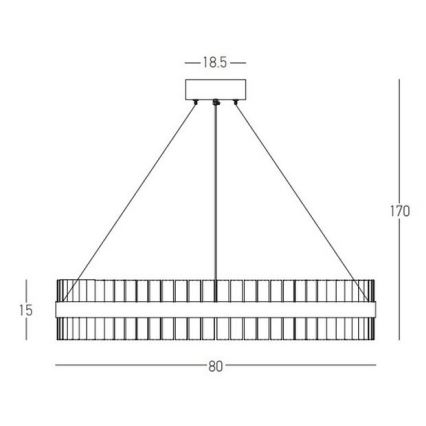 Zambelis 22040 - Candelabro suspenso LED com regulação LED/68W/230V dourada
