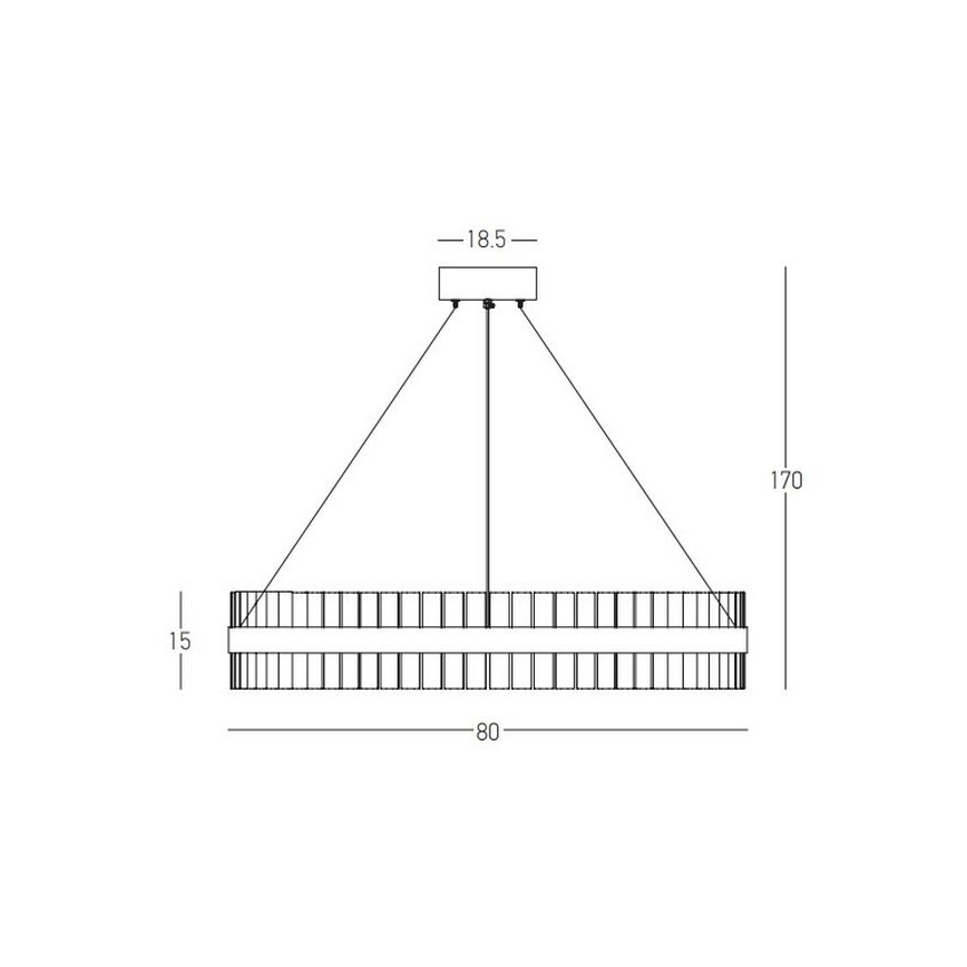 Zambelis 22040 - Candelabro suspenso LED com regulação LED/68W/230V dourada