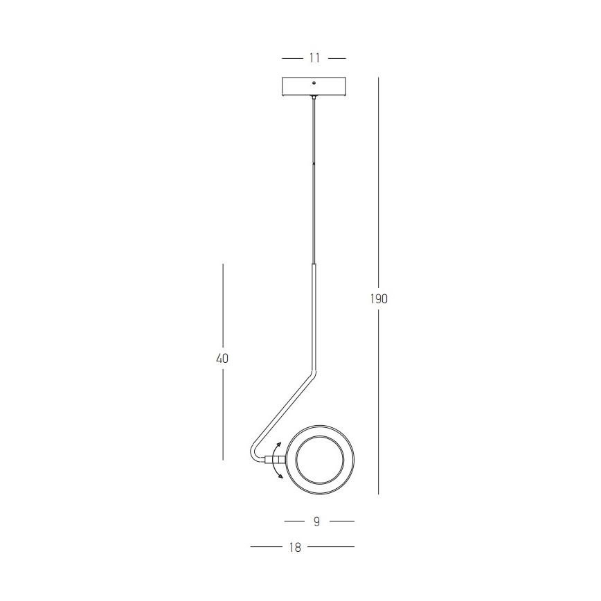 Zambelis 22045 - Candelabro suspenso LED com regulação LED/7W/230V CRI90 preto
