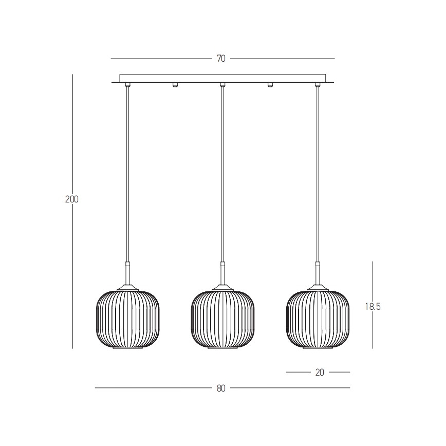 Zambelis 22074 - Candelabro suspenso 3xE27/40W/230V
