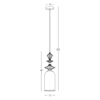 Zambelis 22078 - Candelabro suspenso 1xE27/40W/230V