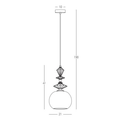 Zambelis 22079 - Candelabro suspenso 1xE27/40W/230V