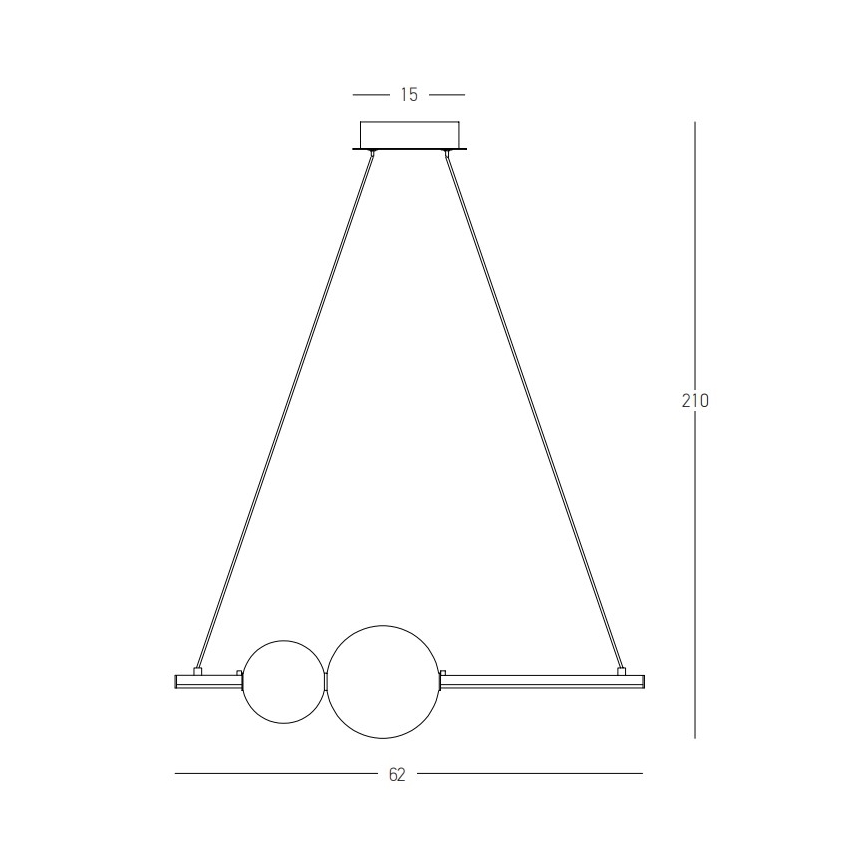 Zambelis 22108 - Candelabro suspenso LED com regulação LED/11W/230V dourada