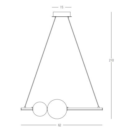 Zambelis 22109 - Candelabro suspenso LED com regulação LED/11W/230V preto