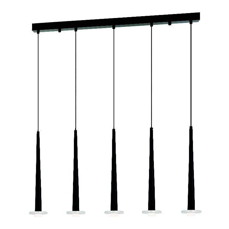 Zambelis 22112 - Candelabro suspenso LED com regulação 5xLED/3W/230V CRI90 preto