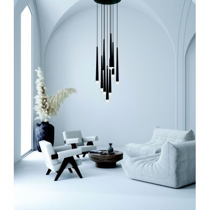 Zambelis 22113 - Candelabro suspenso LED com regulação 9xLED/3W/230V CRI90 preto