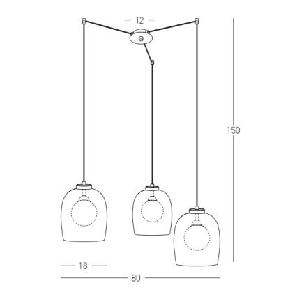 Zambelis 22145 - Candeeiro suspenso 3xG9/5W/230V aranha preto
