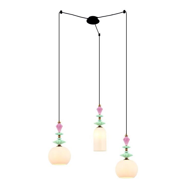 Zambelis 22152 - Candeeiro suspenso 3xE27/40W/230V aranha cerâmica