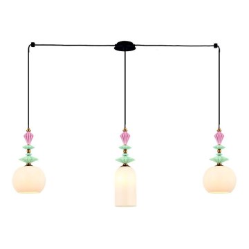 Zambelis 22153 - Candeeiro suspenso 3xE27/40W/230V aranha cerâmica