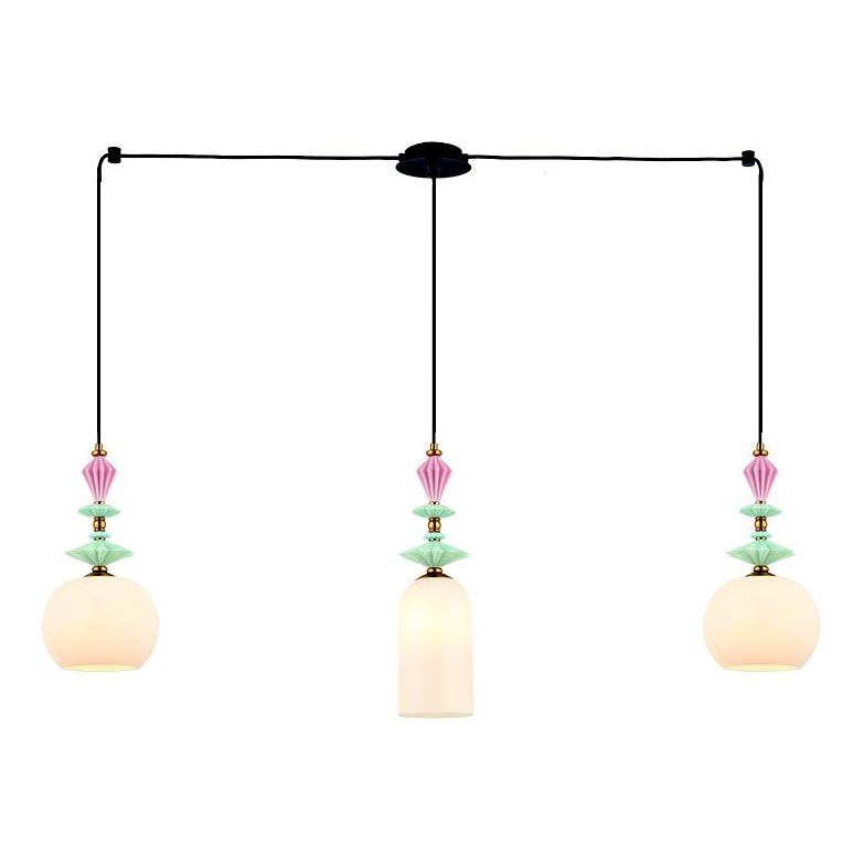 Zambelis 22153 - Candeeiro suspenso 3xE27/40W/230V aranha cerâmica