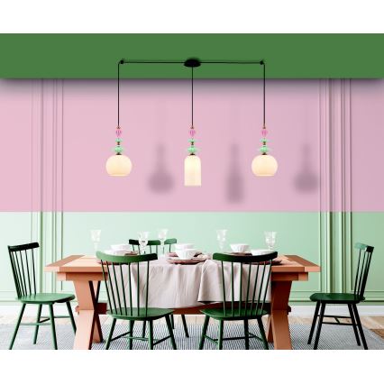 Zambelis 22153 - Candeeiro suspenso 3xE27/40W/230V aranha cerâmica