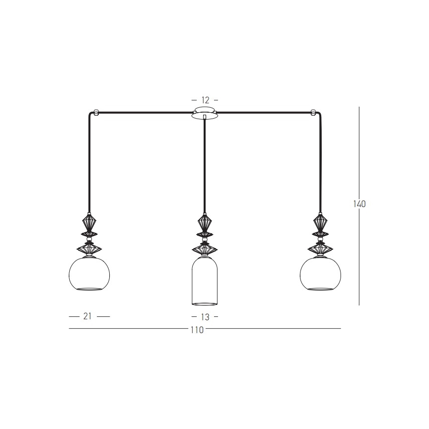 Zambelis 22153 - Candeeiro suspenso 3xE27/40W/230V aranha cerâmica