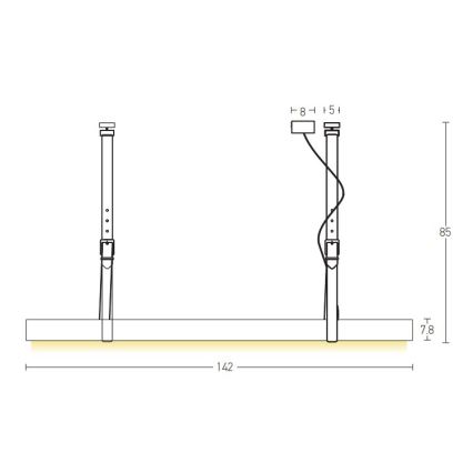 Zambelis 22211 - Candelabro suspenso LED LED/45W/230V