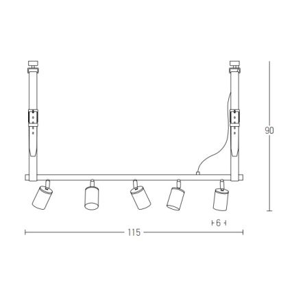 Zambelis 22224 - Candelabro suspenso 5xGU10/25W/230V